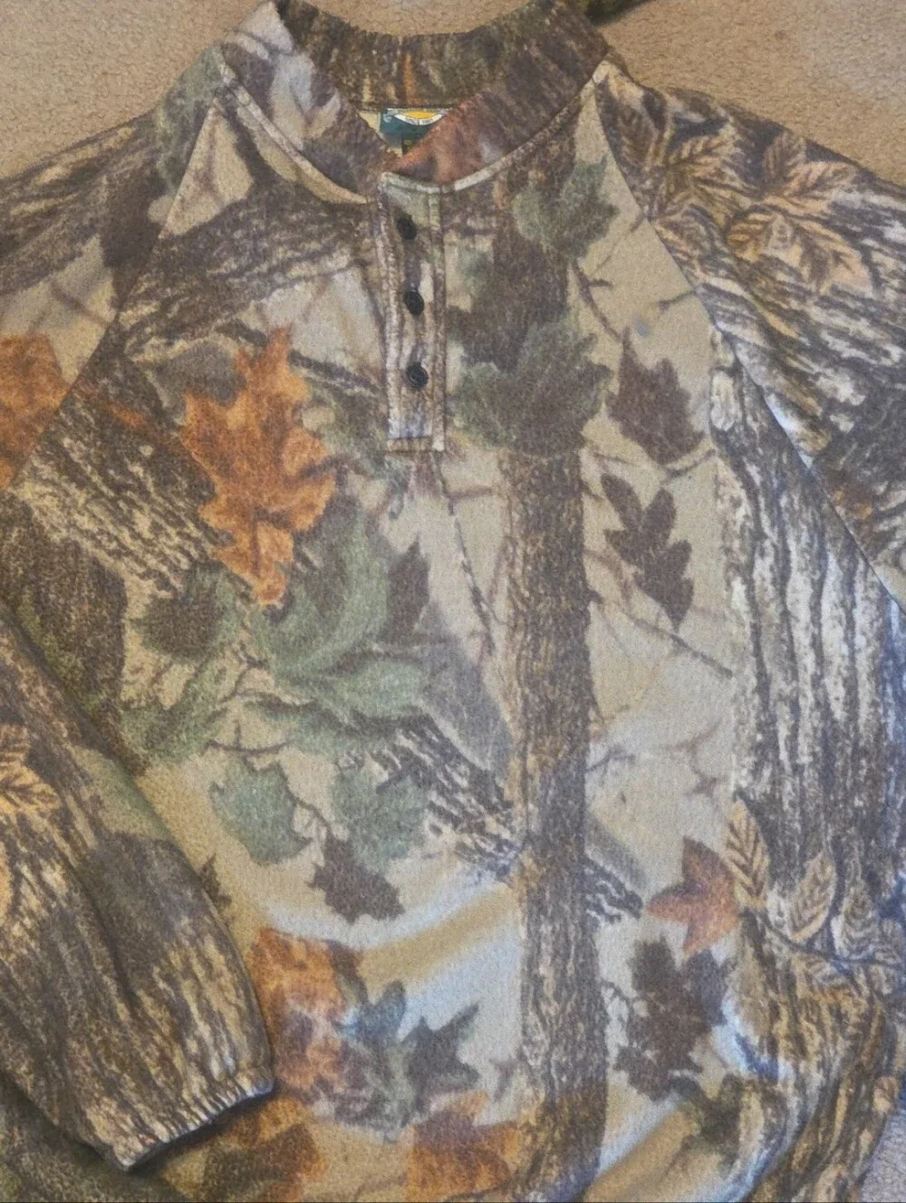 Cabela's Men's Camouflage Pullover Shirt Jacket - Brown Green Tan
